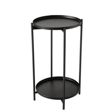 Boltze Bijzettafel Meja - zwart - rond - modern - 2 laags tafel product