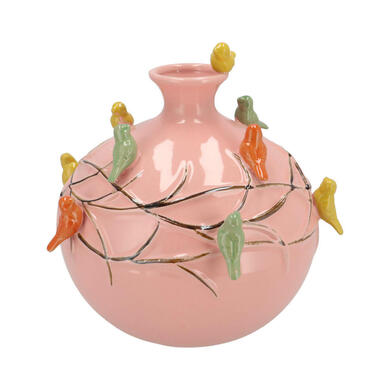 DK Design Vaas Vogels - roze - D18 x H18 cm product