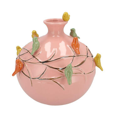 DK Design Vaas Vogels - roze - D29 x H28 cm product