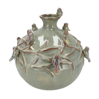 DK Design Vaas Vogels - mosgroen - D18 x H18 cm product