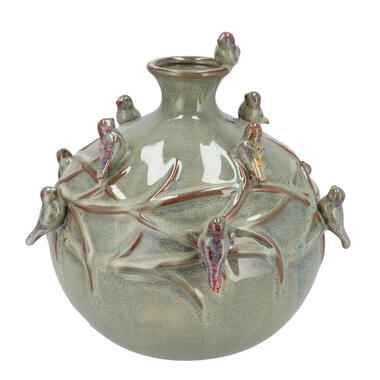 DK Design Vaas Vogels - mosgroen - D29 x H28 cm product