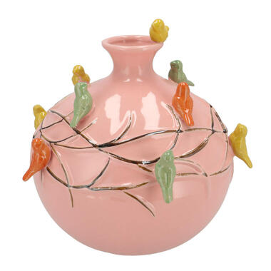 DK Design Vaas Vogels - roze - D23 x H23 cm product