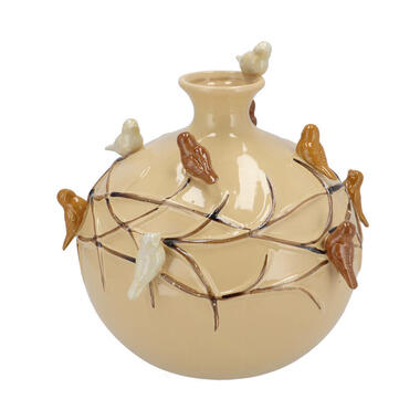 DK Design Vaas Vogels - zandkleurig - D29 x H28 cm product