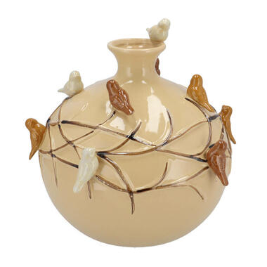 DK Design Vaas Vogels - zandkleurig - D14 x H14 cm product