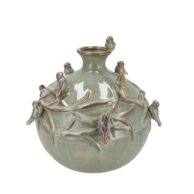 DK Design Vaas Vogels - mosgroen - D14 x H14 cm product
