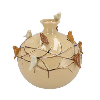 DK Design Vaas Vogels - zandkleurig - D23 x H23 cm product