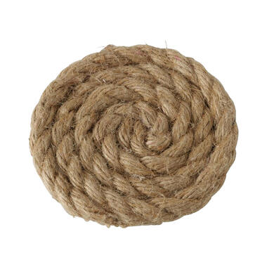 Deco Boltze Glazen onderzetter - 4x - naturel - jute - 10 cm product
