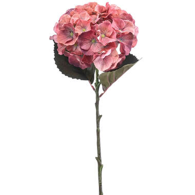 Emerald Kunstbloem hortensia tak - 50 cm - koraal roze - hydrangea product