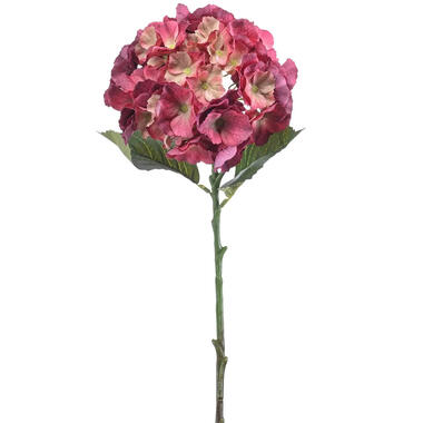 Emerald Kunstbloem hortensia tak - 50 cm - fuchsia - hydrangea product
