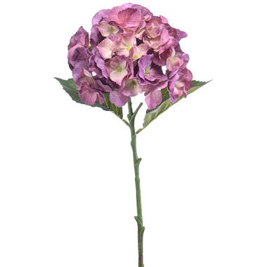 Emerald Kunstbloem hortensia tak - 50 cm - lila paars - hydrangea product