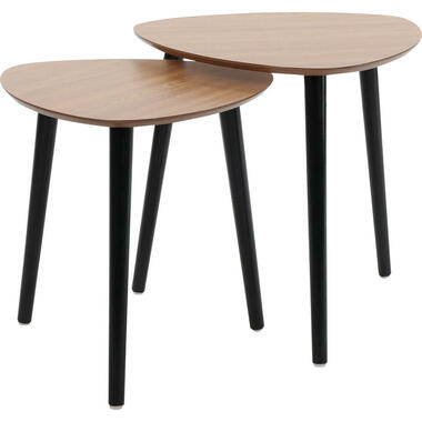 Home & Styling Bijzettafeltjes set 2x - lichtbruin - 41 en 45 cm product