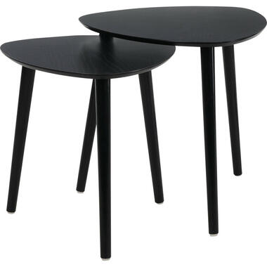 Home & Styling Bijzettafeltjes set 2x - zwart - 41 en 45 cm product