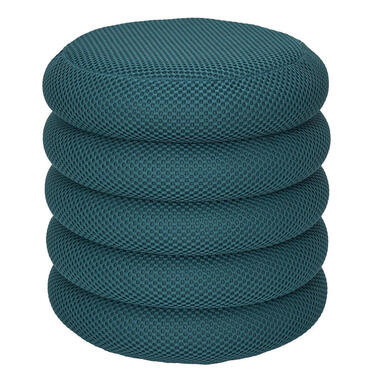 Home Deco Factory Poef/krukje - boucle - petrol - D37 x H44 cm product