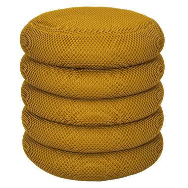 Home Deco Factory Poef/krukje - boucle - okergeel - D37 x H44 cm product
