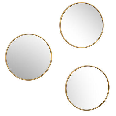 Home deco factory Wandspiegel Toronto - 3 stuks - goud - D26 cm product