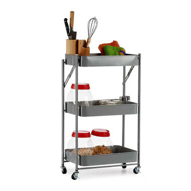 Kinvara Keuken/badkamer trolley - L45 x B30 x H78 cm - grijs - metaal product