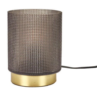 Home deco factory tafellamp glas - zwart - 16cm - schakelaar product
