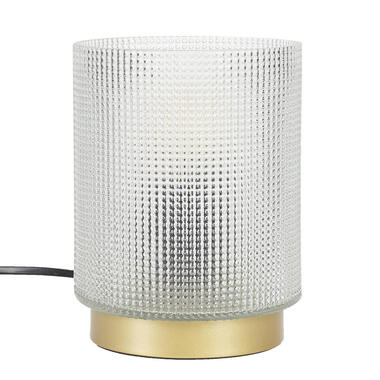 Home deco factory tafellamp - glas - wit - 15 cm - met schakelaar product