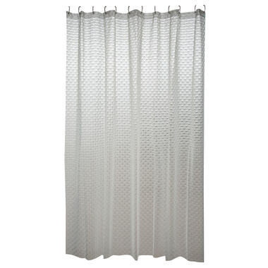 MSV Douchegordijn met ringen - transparant - PVC - 180 x 200 cm