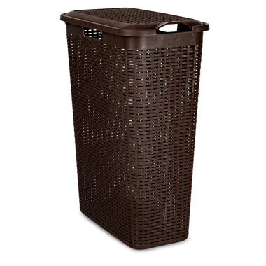 Plasticforte Wasmand deksel Rotan - bruin - kunststof - 48L product