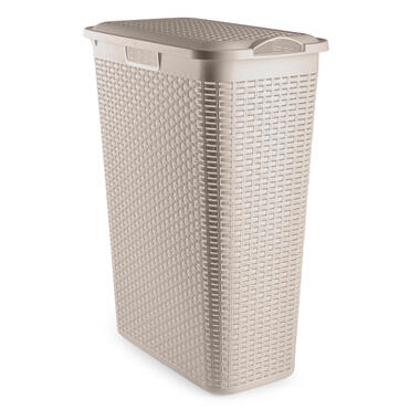 Plasticforte Wasmand deksel Rotan - beige - kunststof - 48L product