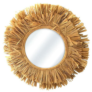 Ostaria Wandspiegel bohemian Raffia - bruin - rond - Dia 48 cm product
