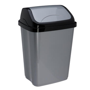 Storage Solutions Afvalemmer - 16L - grijs/zwart - klep deksel product
