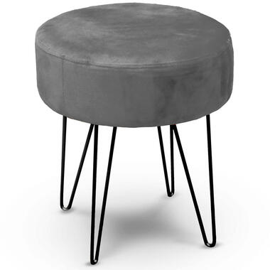 Unique Living Kruk Davy - velvet - grijs - metaal/stof - 35x40 cm product