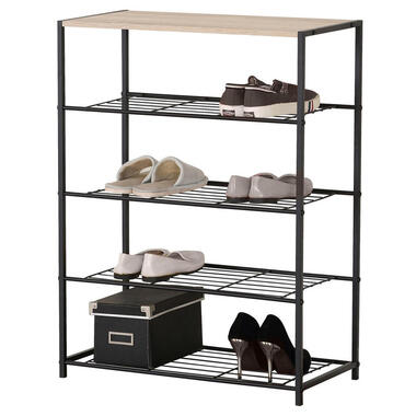 Urban Living Schoenenrek - metaal/hout 4-laags - 63 x 30 x 83 cm product