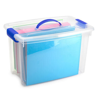 Plasticforte Opbergbox met deksel - blauw - 22L - kunststof product