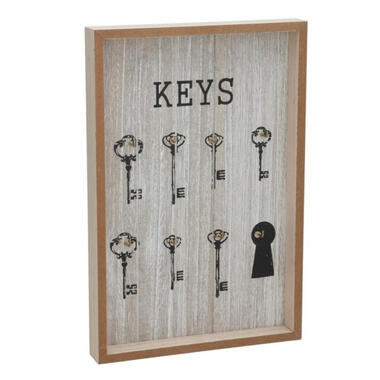 Gerimport Sleutelkast - hout - print - decoratie - L30 x B20 cm product