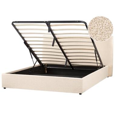LAVAUR - Bed met opbergruimte - Beige - 160 x 200 cm - Bouclé product