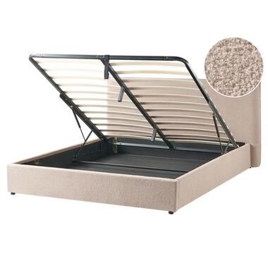 LAVAUR - Bed met opbergruimte - Taupe - 160 x 200 cm - Bouclé product