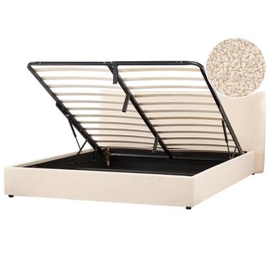 LAVAUR - Bed met opbergruimte - Beige - 180 x 200 cm - Bouclé product