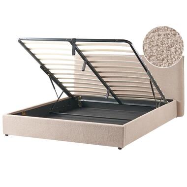 LAVAUR - Bed met opbergruimte - Taupe - 180 x 200 cm - Bouclé product