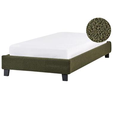 ROANNE - Eenpersoonsbed - Donkergroen - 90 x 200 cm - Bouclé product