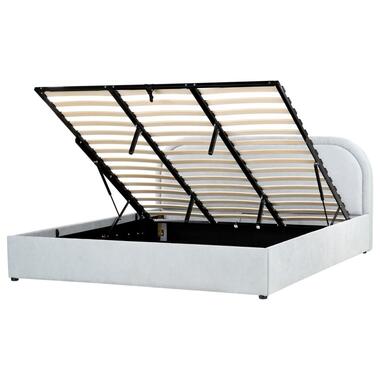 QUILLIEN - Bed opbergruimte - Lichtblauw - 180 x 200 cm - Polyester product