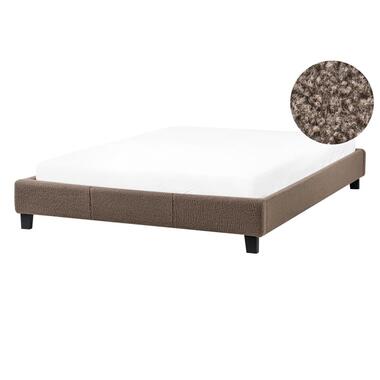 ROANNE - Tweepersoonsbed - Taupe - 140 x 200 cm - Bouclé product