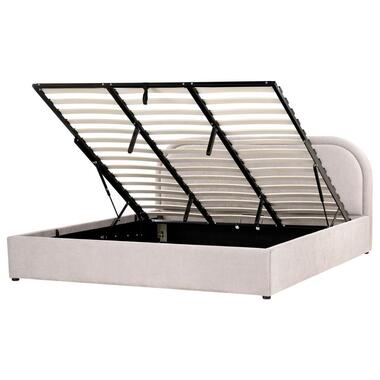 QUILLIEN - Bed met opbergruimte - Taupe - 180 x 200 cm - Polyester product