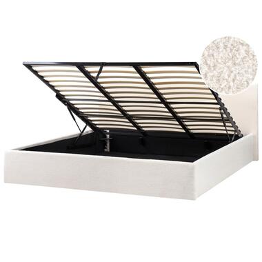 ORBEY - Bed met opbergruimte - Gebroken wit - 180 x 200 cm - Bouclé