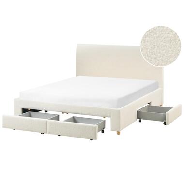 SOUTRIN - Tweepersoonsbed met opbergruimte - Off-white - 160 x 200 cm - Bouclé product