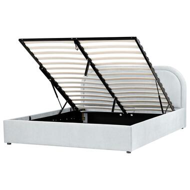 QUILLIEN - Bed opbergruimte - Lichtblauw - 160 x 200 cm - Polyester product