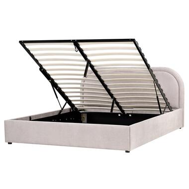 QUILLIEN - Bed met opbergruimte - Taupe - 160 x 200 cm - Polyester product
