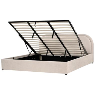 QUILLIEN - Bed met opbergruimte - Beige - 180 x 200 cm - Polyester product