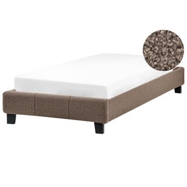 ROANNE - Eenpersoonsbed - Taupe - 90 x 200 cm - Bouclé product