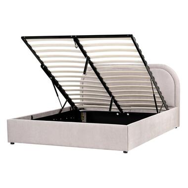 QUILLIEN - Bed met opbergruimte - Taupe - 140 x 200 cm - Polyester product