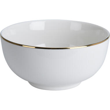 Kommetje/serveer schaaltje - wit/goud - D14 x 7 cm - porselein product
