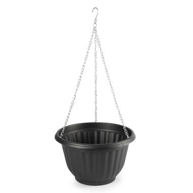 Plasticforte Plantenpot hangend - kunststof - antraciet - D25 cm product