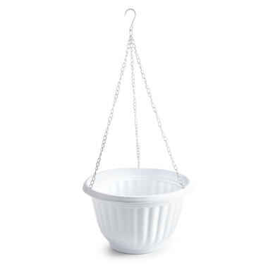 Plasticforte Plantenpot hangend - kunststof - wit - D25 cm product