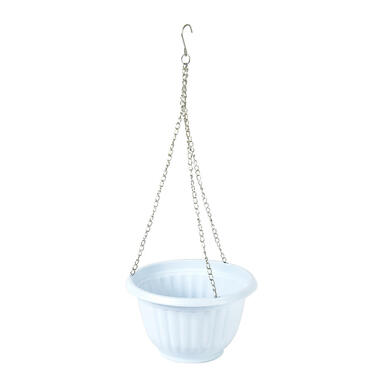Plasticforte Plantenpot hangend - kunststof - wit - D20 cm product